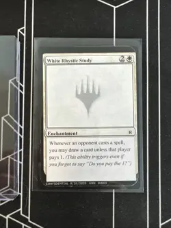 MTG White Rhystic Study Un-Known Playtest Cards MagicCon Exclusive Promo 2025 - Image 1