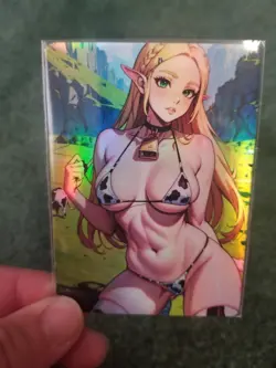 ZELDA RAINBOW FOIL WAIFU ANIME CARD #3 - Image 2