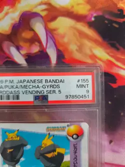 Pokemon Card carddass vending anime Japanese Gyarados Team Rocket Pikachu PSA 9 - Image 4