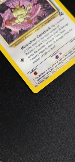Team Rocket’s Meowth 18 Black Star Promo Pokemon Card LP+ - Image 2