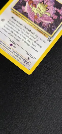 Team Rocket’s Meowth 18 Black Star Promo Pokemon Card LP+ - Image 3