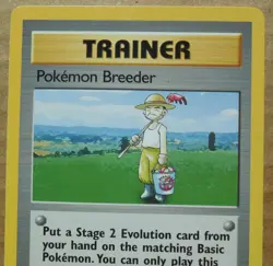 Pokemon Breeder 105/130 Rare Non-Holo Base 2 Set Pokemon Trainer Card MP - Image 2