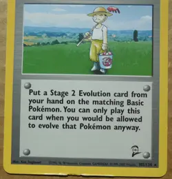 Pokemon Breeder 105/130 Rare Non-Holo Base 2 Set Pokemon Trainer Card MP - Image 3