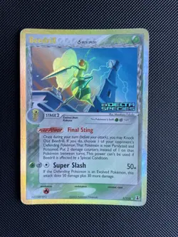 Pokemon TCG Beedrill (Delta) EX Delta Species 1/113 Reverse Holo Rare - PLAYED - Image 1