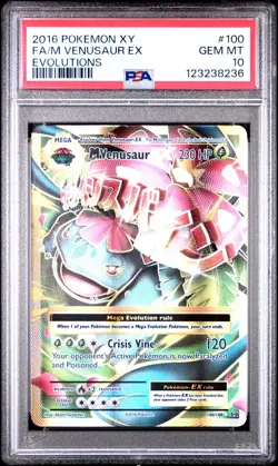 2016 POKEMON XY EVOLUTIONS #100 FULL ART/M VENUSAUR EX PSA 10 - Image 1