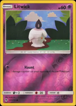 Pokemon - Litwick #101/214 - SM - Lost Thunder Reverse Holo - Image 1