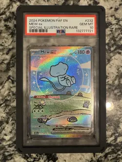 Pokemon Paldean Fates Mew ex 232/091 PSA 10-GEM MINT-Special Illustration Rare - Image 1