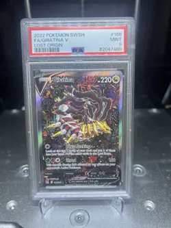 PSA 9 Giratina V Full Alt Art 186/196 Lost Origin Pokemon - Image 1
