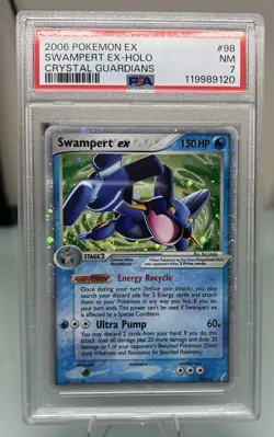 Pokemon TCG - Swampert EX 98/100 - Holo - Crystal Guardians - Graded - PSA 7 - Image 1