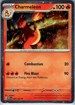 Pokemon TCG Charizard Super Premium Collection: Charmeleon 005/165 Cosmo Holo NM - Image 1