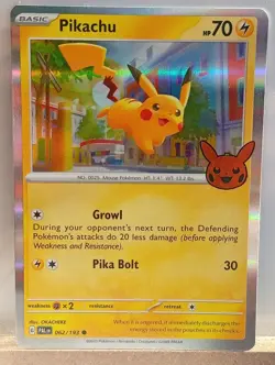 Pikachu 062/193 Holo Trick or Trade Booster Bundle 2023 Pokemon TCG NM - Image 1