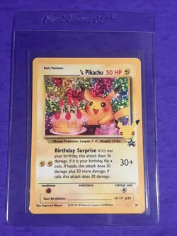 Pokemon TCG Birthday Pikachu Celebrations Collection Holo #24 Black Star Promo - Image 3