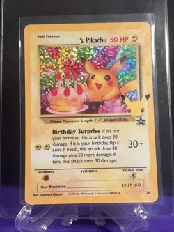 Pokemon TCG Birthday Pikachu Celebrations Collection Holo #24 Black Star Promo - Image 5