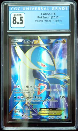 Latios EX 113/116 B&W Plasma Freeze Holo Pokemon Card CGC 8.5 Pack Fresh - Image 1