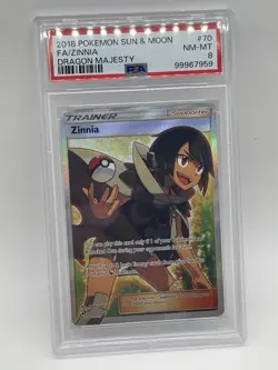Zinnia Full Art Trainer #70/70 Dragon Majesty PSA 8 Pokemon 2018 TCG Card - Image 5