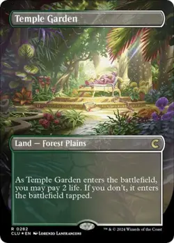 ~ Temple Garden (Borderless) ~ NM Foil ~ Ravnica: Clue Edition ~ MTG ~ - Image 1