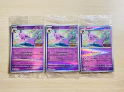 SEALED Pokemon Espeon 086/197 Obsidian Flames Best Buy Promo Card Set Of 3 - Image 1