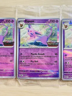 SEALED Pokemon Espeon 086/197 Obsidian Flames Best Buy Promo Card Set Of 3 - Image 3