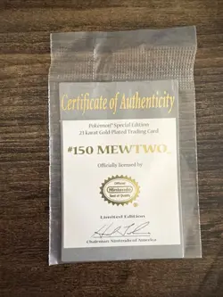 1999 Pokemon 23K Gold-Plated Mewtwo Card - Limited Edition w/ Poke Ball & COA - Image 2
