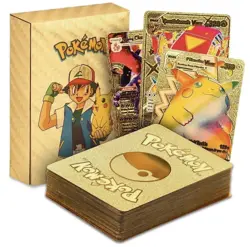 55Pcs Pokemon Card Foil GOLD PACK CARDS TCG GX Vmax GX Card Charizard Rare - Image 1