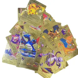 55Pcs Pokemon Card Foil GOLD PACK CARDS TCG GX Vmax GX Card Charizard Rare - Image 3