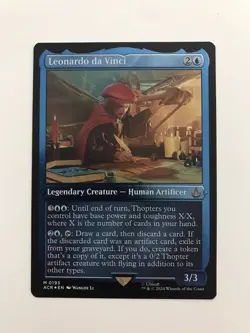 Leonardo da Vinci Etched Foil MTG Magic the Gathering Card NM Near Mint ACR - Image 1