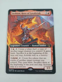 MTG Orthion, Hero of Lavabrink (Extended Art) March of the Machine Magic NM - Image 1