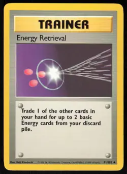 1999 Pokemon Game Base Set #081/102 Energy Retrieval Uncommon - Image 1