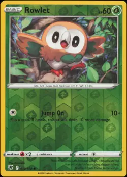 Pokemon - Rowlet #019/189 - SWSH10: Astral Radiance Reverse Holo - Image 1