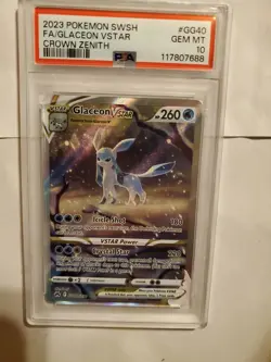 2023 Pokemon Crown Zenith # GG40 Glacean V star PSA 10 Gem Mint - Image 1