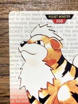 Pokemon Carddass Growlithe No.58 Bandai Pocket Monsters Red ver. 1996 - Image 3
