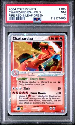 2004 POKEMON EX FIRE RED & LEAF GREEN #105 CHARIZARD EX-HOLO PSA 7 - Image 1