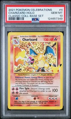 2021 POKEMON CELEBRATIONS CLASSIC COLL #4 CHARIZARD-HOLO PSA 10 - Image 1