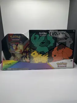 Pokemon TCG Evolving Skies Elite Trainer Box + Flareon V Tin (Costco Bundle) - Image 1