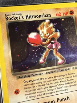 2000 Pokemon Gym Heroes Rockets Hitmonchan Holo PSA 5 Swirl - Image 2