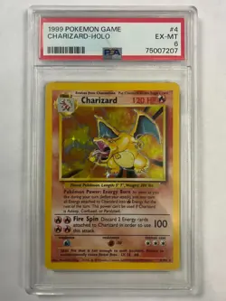 1999 POKEMON BASE SET UNLIMITED #4 CHARIZARD-HOLO PSA 6 - Image 1