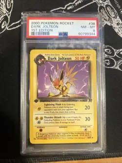 Dark Jolteon 38/82 1st edition 2000 Pokemon rocket - PSA 8 - Image 1
