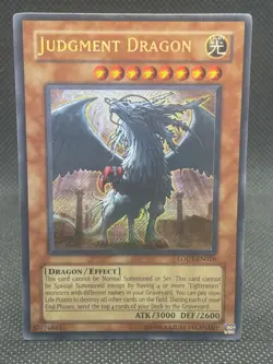 2008 Print Yugioh Card Judgment Dragon LODT-EN026 Secret Rare Unlimited Edition - Image 1