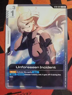 Unforeseen Incident - ST01-014 NM - Gundam Card Game English NONFOIL - Image 1