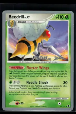 2009 World Championships - Rising Rivals Beedrill #15 Non Holo Rare Pokemon Card - Image 1