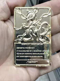 1999 MewTwo Pokemon 23K Gold Plated Trading Card Promo Limited Edition W/CoA - Image 3