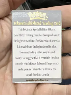 1999 MewTwo Pokemon 23K Gold Plated Trading Card Promo Limited Edition W/CoA - Image 5