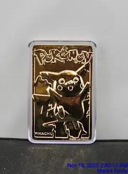 #25 PIKACHU Gold Plated Pokemon Limited Edition Trading Card Burger King 1999 - Image 1