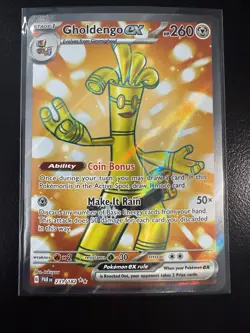 Gholdengo ex 231/182 Paradox Rift Pokemon Card - Pack Fresh - Fast Shipping - Image 1