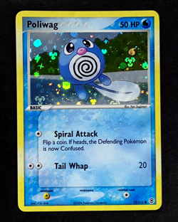 2004 Pokemon POLIWAG Ex FireRed & LeafGreen Set REVERSE HOLO Foil Card 75/112 NM - Image 2