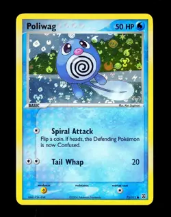2004 Pokemon POLIWAG Ex FireRed & LeafGreen Set REVERSE HOLO Foil Card 75/112 NM - Image 4