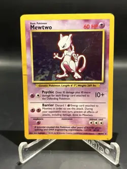 Mewtwo 10/102 Holo Rare Base Set 1999 Pokemon Card - Image 1