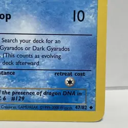 Magikarp 47/82 Team Rocket WOTC 2000 Pokemon Card NM Water Type Vintage - Image 5
