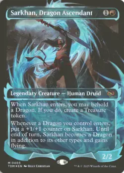 MTG Sarkhan, Dragon Ascendant (0403) *Foil* Showcase Tarkir: Dragonstorm MT/NM - Image 1