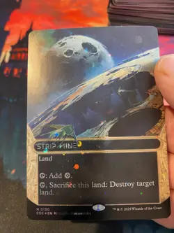 MTG Edge of Eternities Strip Mine Borderless Galaxy Foil - Image 1